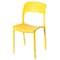 Fabulaxe Modern Plastic Outdoor Dining Chair with Open Curved Back, Yellow QI004227.YL - alternate 1